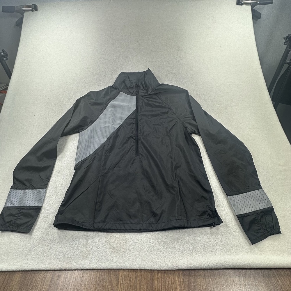 Oiselle Reflective Vim Jacket Womens Small Black Half Zip Running Lightweight